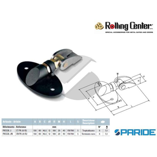 CARDINE PASCAL 2N NERO ROLLING CENTER