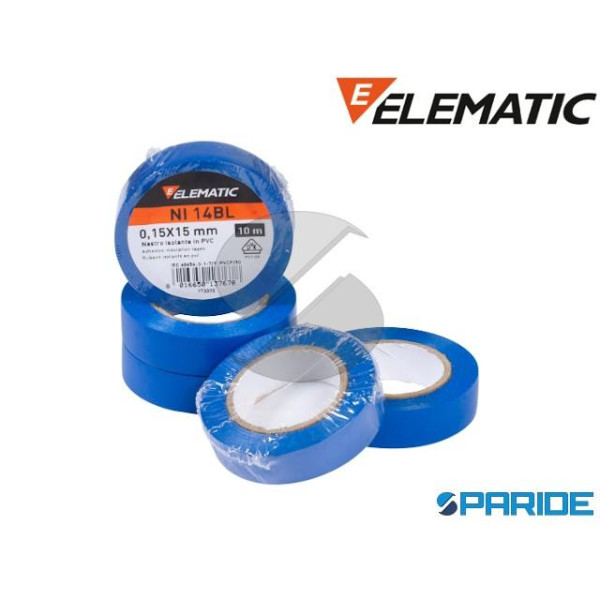 NASTRO ISOLANTE PVC 0,15X15 10MT BLU ELEMATIC
