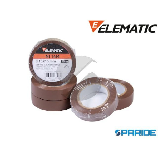NASTRO ISOLANTE PVC 0,15X15 10MT MARRONE ELEMATIC