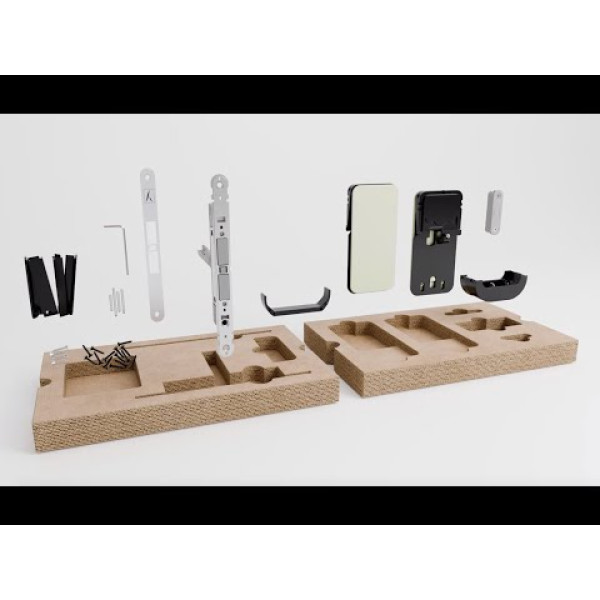 SISTEMA INVISIBILE GHOST PRIVACY 311-GF42 BONAITI CROMO OPACO CONTROPIASTRA PORTE LEGNO