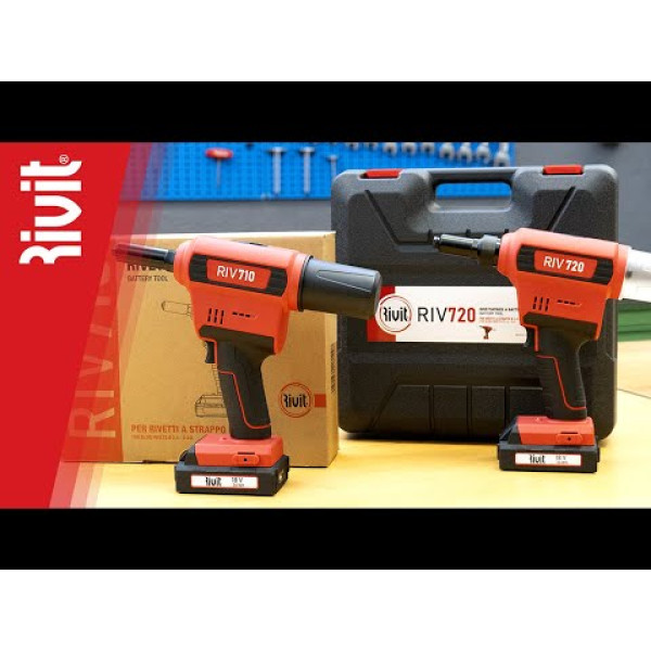 RIVETTATRICE RIV710 PER RIVETTI A BATTERIA LITIO 18V 2.0 AH RIVIT