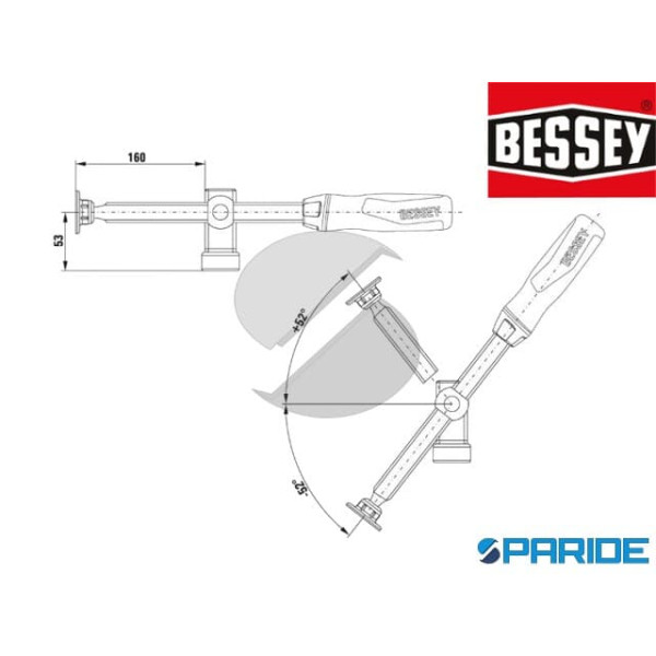 ADATTATORE INCLINABILE TW28AV DI SERRAGGIO BESSEY