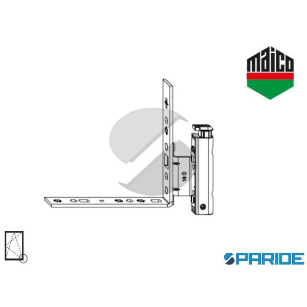 ANGOLO CERNIERA 12\18-9 SINISTRO 54699 IN APPOGGIO CON FISSAGGIO IN BATTUTA MAICO