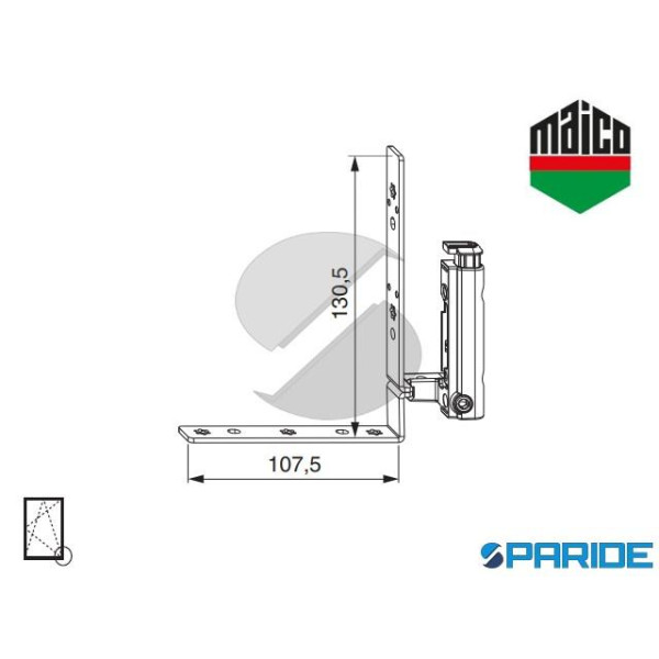 ANGOLO CERNIERA 12\18-9 SINISTRO 58292 MAICO AD IN...