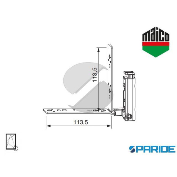 ANGOLO CERNIERA 4\15-9 SINISTRO 55411 MAICO AD INC...