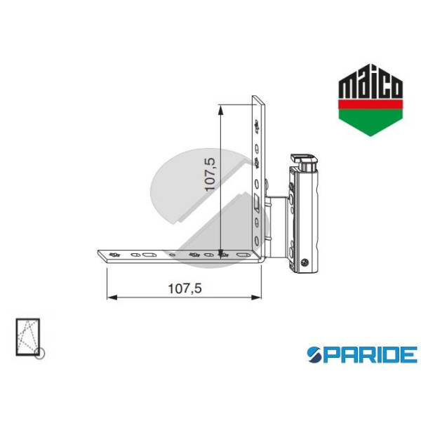 ANGOLO CERNIERA DOPPIA TAZZA 12\20-13 SINISTRO 204...