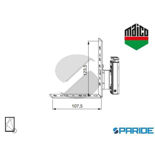 ANGOLO CERNIERA DT130 12/18-13 DESTRO 209411 MAICO...