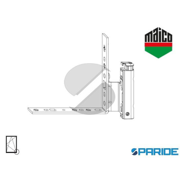 ANGOLO CERNIERA DT130 12\18-13 SINISTRO 55453 MAICO FINESTRA FISSAGGIO BATTUTA