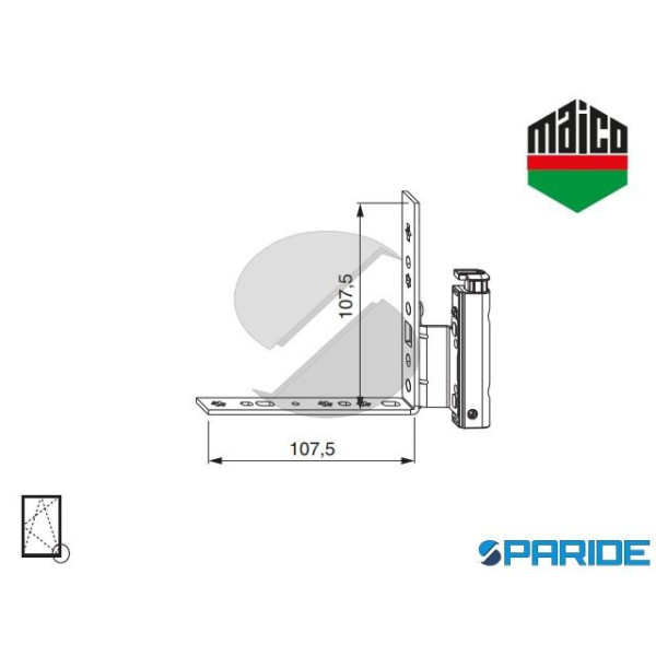 ANGOLO CERNIERA DT130 12/20-13 DESTRO 220045 MAICO...