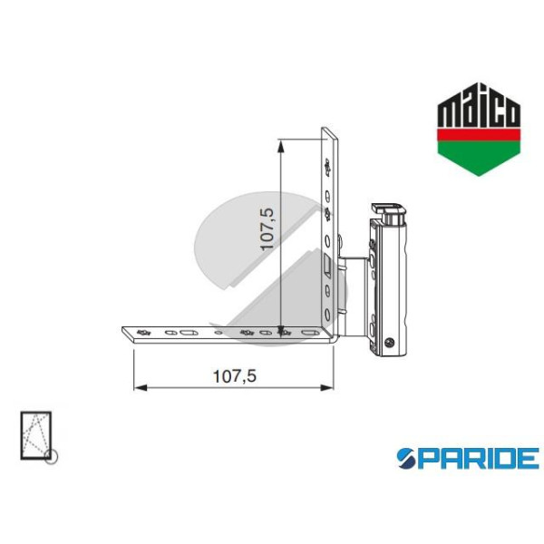 ANGOLO CERNIERA DT130 12/20-9 DESTRO 54712 MAICO F...