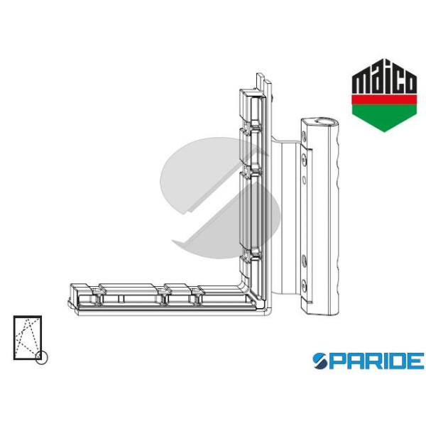 ANGOLO CERNIERA PER CAVA DX A12 B20 I13 210615 MAICO MULTI MAMMUT SPESSORE PREMONTATO