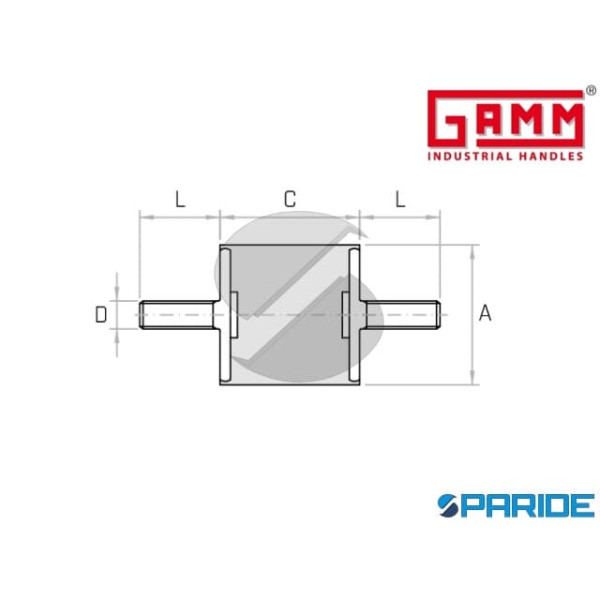 ANTIVIBRANTE ACMM 30X20 M8 D 30 MM L 20 MM CILINDRICO