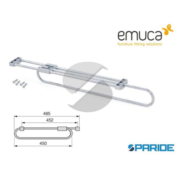 Appendiabiti Estraibile per Armadio 35 cm in Alluminio e Plastica Emuca