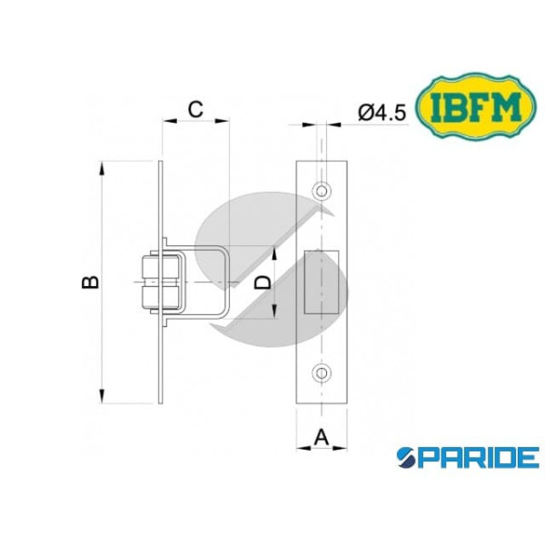 ARRESTO PER PORTA VA E VIENI 16X100 208 IBFM