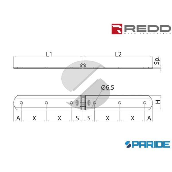 ASENERA 4 SNODI 210X210 MM 400 REDD CUORE RIGATA H38 NERA