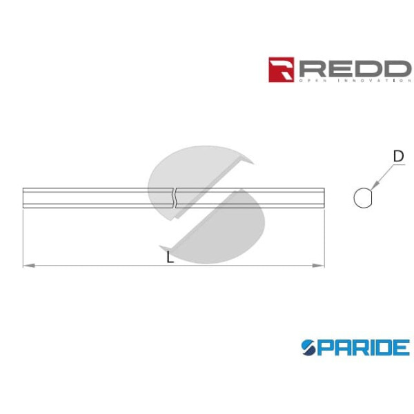 ASTA SPAGNOLETTA L 200 CM D 10 870 REDD IN ALLUMINIO NERA