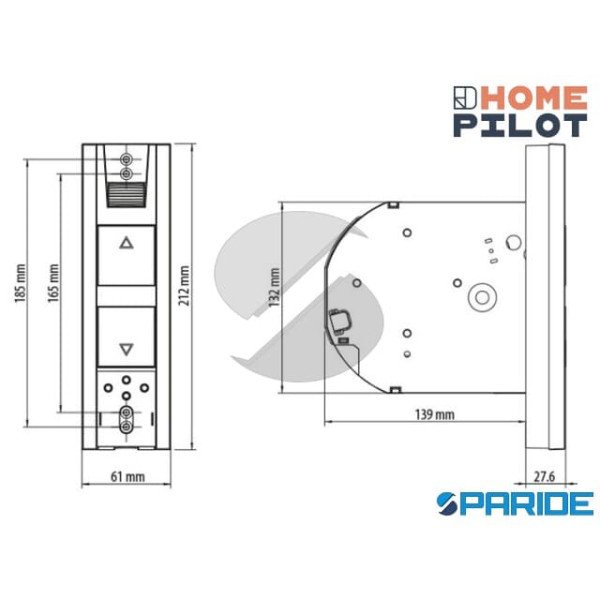 AVVOLGITORE ELETTRICO ROLLOTRON HOME PILOT A INCASSO PER TAPPARELLE SERIE PURE I 165 185