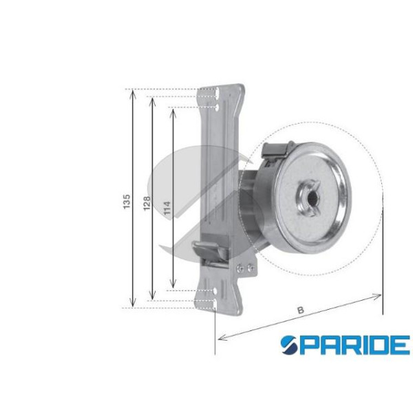 AVVOLGITORE INTERASSE 115 MM 4 MT CON PLACCA PER TAPPARELLE