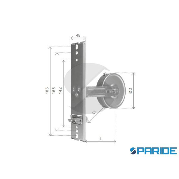 AVVOLGITORE INTERASSE 115 MM 4 MT CON PLACCA PER TAPPARELLE