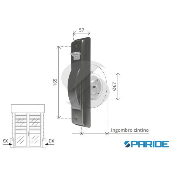 AVVOLGITORE SEMI INCASSO INTERASSE 165 MM 5,5 MT D...
