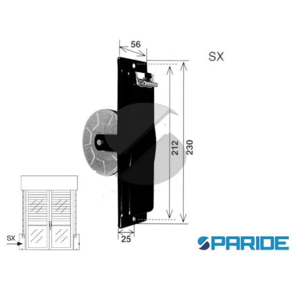 AVVOLGITORE SEMI INCASSO INTERASSE 210 MM 6 MT SX ...