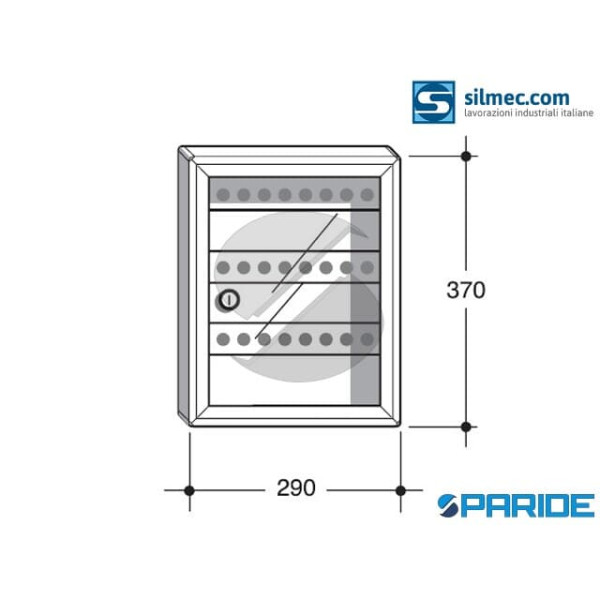 BACHECA ALLUMINIO PORTA CHIAVI DA 24 POSTI SILMEC SILVER RAL 9006