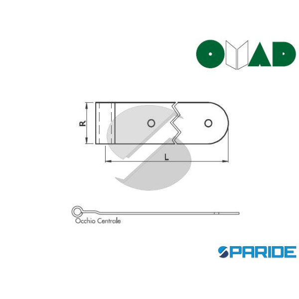 BANDELLA A SBALZO 8224 CM35 T12 ROTONDA OMAD NERA