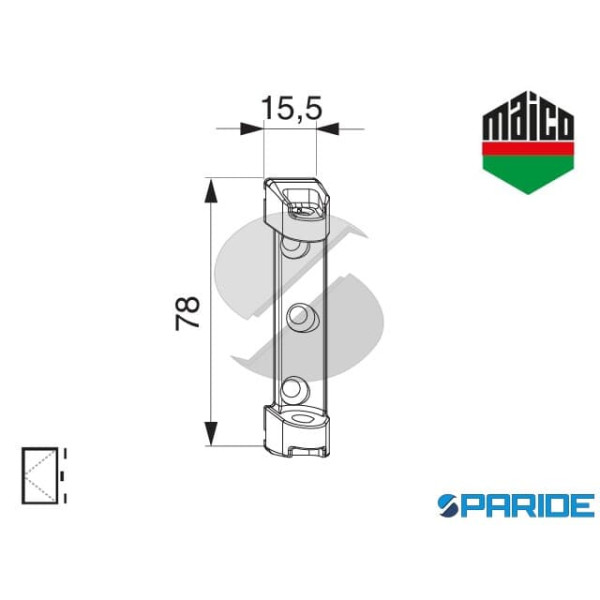 BANDELLA PER CERNIERA 3 ANTE 57930 MAICO LEGNO