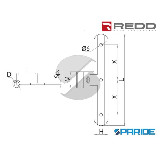 BANDELLA T L 16 CM D 10 230 REDD ROTONDA RIGATA OCCHIOLO CENTRALE H28 NERA