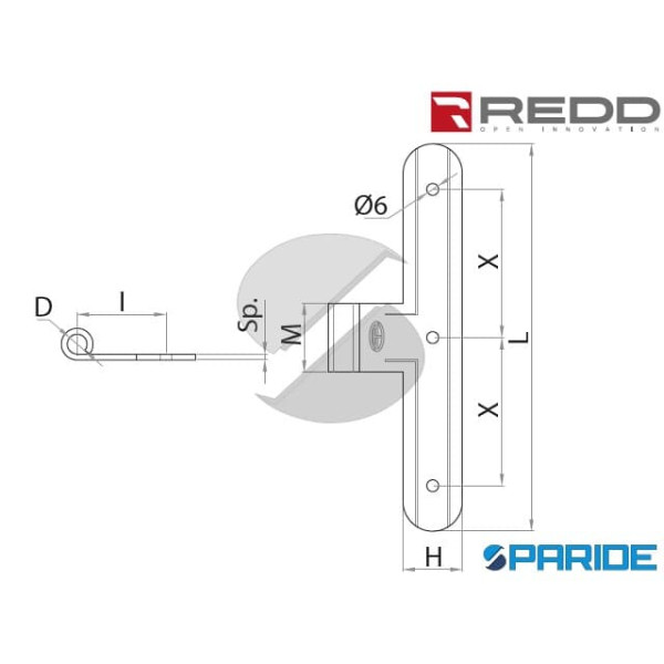 BANDELLA T L 16 CM D 10 235 REDD CUORE RIGATA OCCHIOLO LATERALE H28 NERA