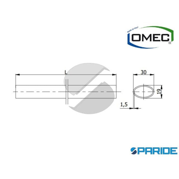 BARRA ORIZZONTALE L 1480 MM 6006\AR OMEC PER MANIGLIONE ANTIPANICO
