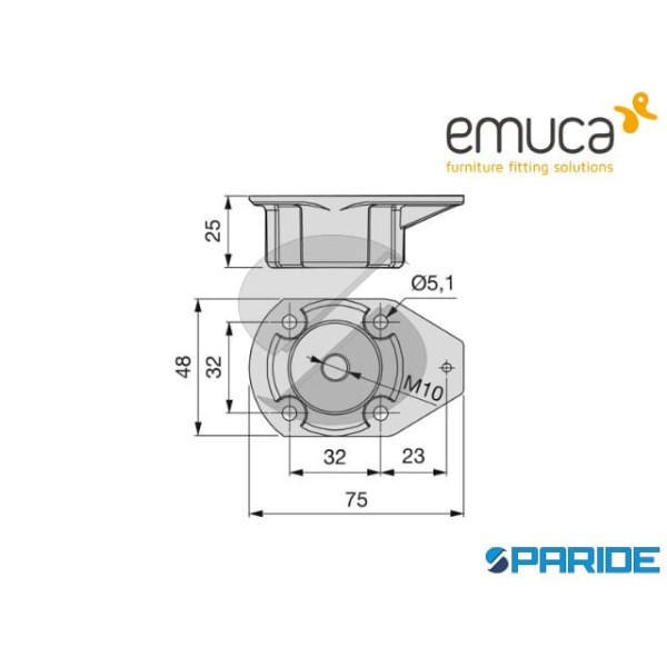 BASE A VITE PER PIEDINO 3912117 EMUCA