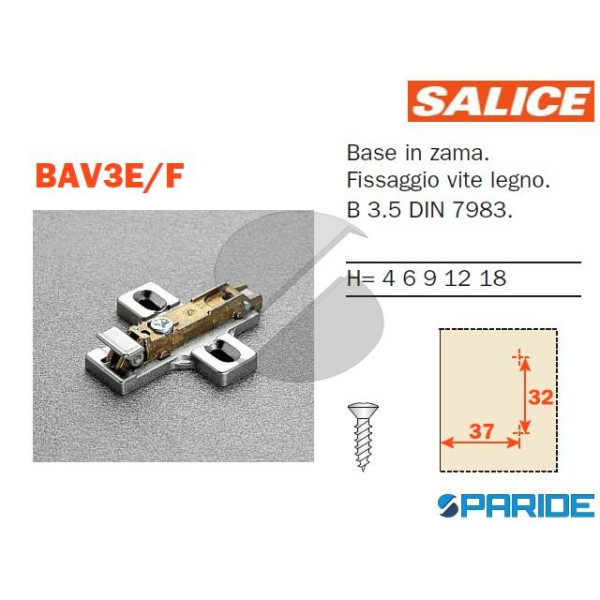 BASE REGOLABILE BAV3E\F H 0 CON CLIP SALICE