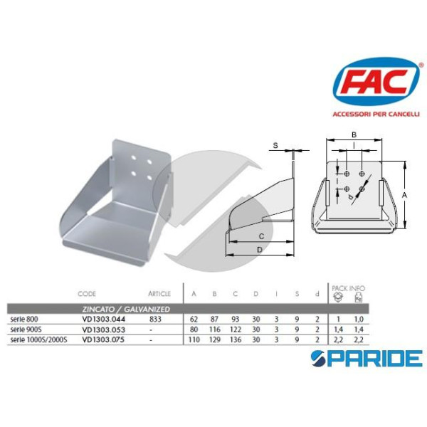 BATTENTE AUTOCENTRANTE VD1303 PER CANCELLI AUTOPOR...