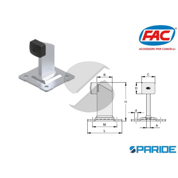 BATTENTE FINE CORSA 116GP CON PIASTRA PER CANCELLI...