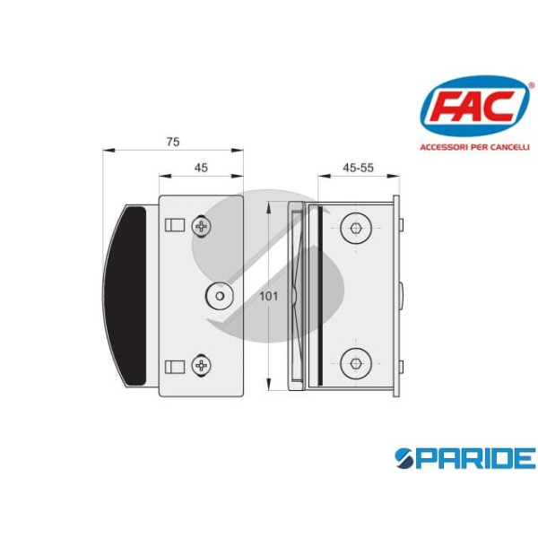 BATTENTE PER ELETTRO SERRATURE 150 FAC REGOLABILE VC5200050