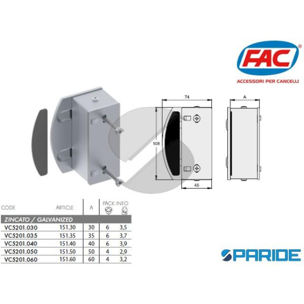 BATTENTE PORTA-INCONTRO 40 MM VC5201040 FAC ELETRO...