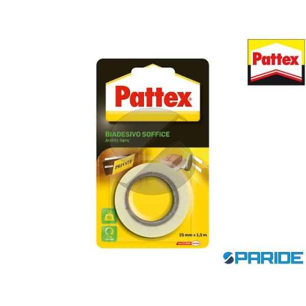 BIADESIVO SOFFICE 25 MM X 1,5 MT BIANCO PATTEX