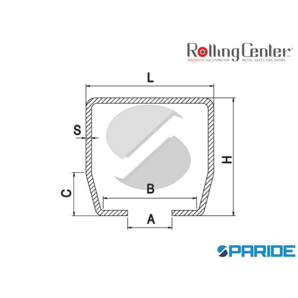 BINARIO GIPI4 RHZ 3 PER CARRELLI AUTOPORTANTI ROLLING CENTER
