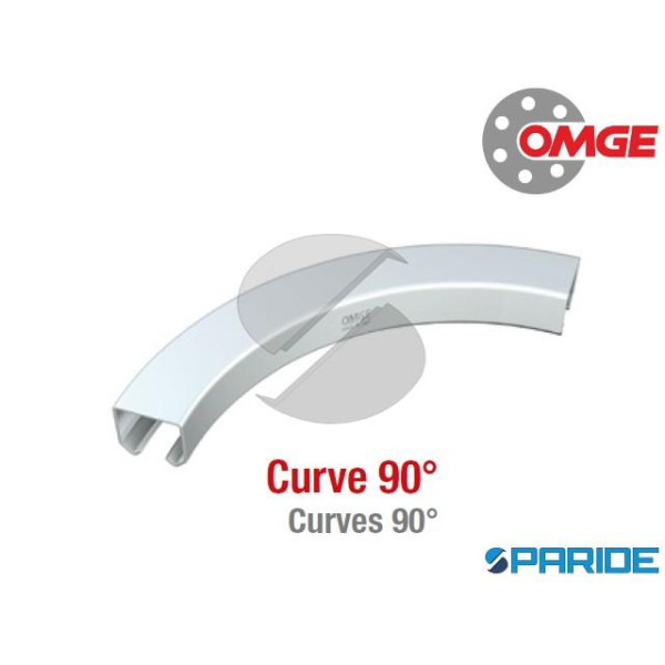 BINARIO PER CARRELLI D 24 MM 280 CURVA 90 GRADI RA...