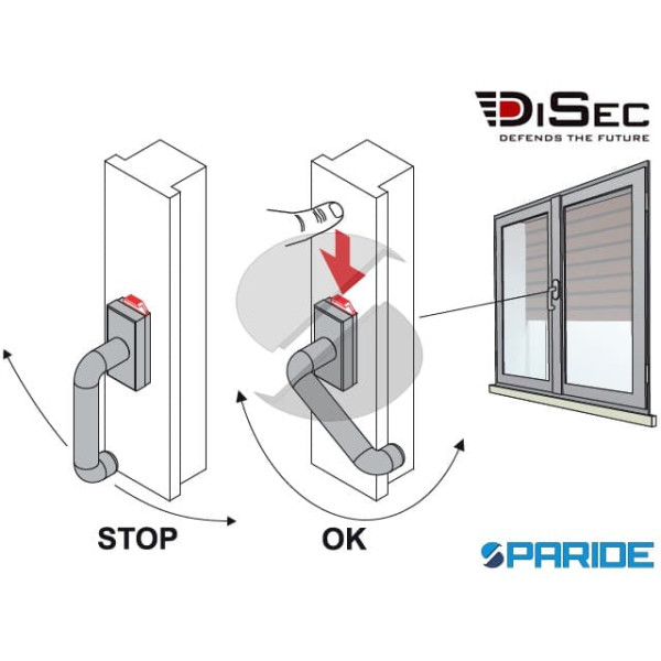 BLOCCA MARTELLINE OVALE CROMO OPACO DISEC CON BUSSOLE BMAR03B18F6