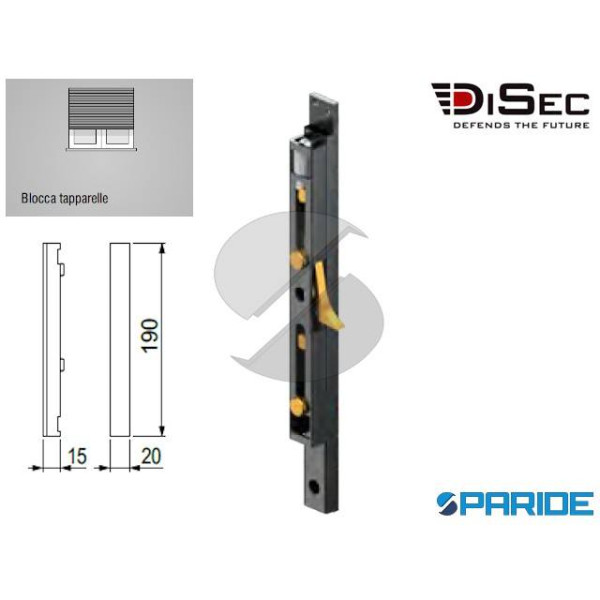 BLOCCA TAPPARELLE SX DI SICUREZZA GB01LAN DISEC CO...