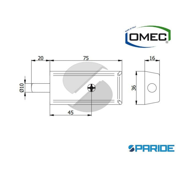 BLOCCHETTO DI CHIUSURA 4220 OMEC CON CHIAVE A SPILLO