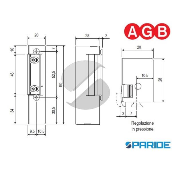 BLOCCHETTO ELETTRICO DESTRO B026000505 AGB
