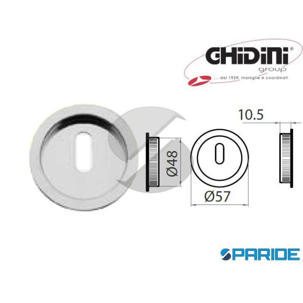 BOCCHETTA AD INCASSO 48 MM PATENT CROMO SATINATO 5...