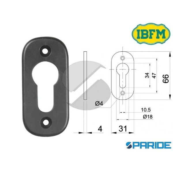 BOCCHETTA CILINDRO FORO YALE NYLON 537N IBFM