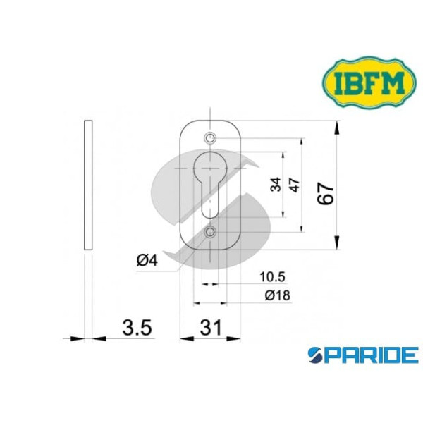 BOCCHETTA CILINDRO FORO YALE NYLON 537N IBFM