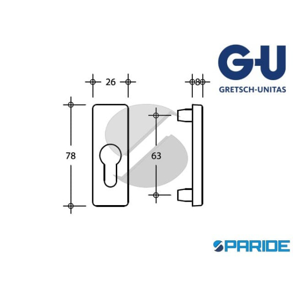 BOCCHETTA RETTANGOLARE FORO YALE BIANCA 9-32407-02-0-7 GU