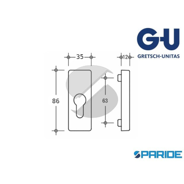 BOCCHETTA RETTANGOLARE FORO YALE BIANCA K-17205-02-0-7 GU