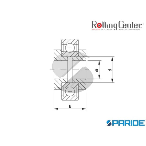 BOCCOLA PER CARRUCOLA D 24 MM TT24061X IN ACCIAIO ROLLING CENTER
